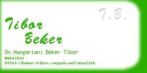 tibor beker business card